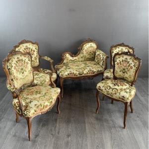 Elegant Louis XV Living Room Set, 19th Century