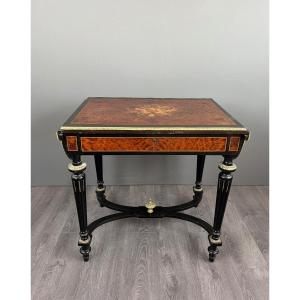 Napoleon III Games Table In Amboyna Wood, 19th Century
