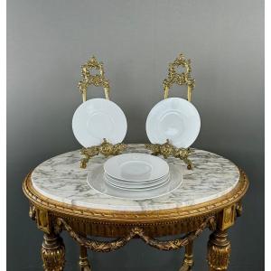 Kmp Berlin Porcelain Flatware And Dessert Plates Set, 20th Century