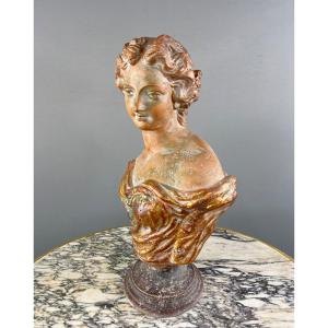 Terracotta Female Bust, Italy, 20th Century