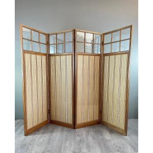 Antique Four-leaf Screen, 19th Century