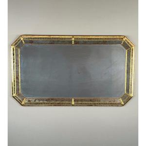 Large Rectangular Beveled Mirror, 20th Century