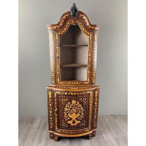 Inlaid Corner Display Case, 19th Century