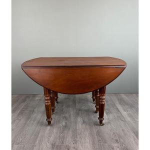 Drop-leaf Table In Solid Wood, 19th Century