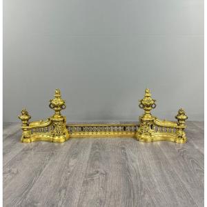 Pair Of Gilt Bronze Andirons, Louis XVI Style, Late 19th Century