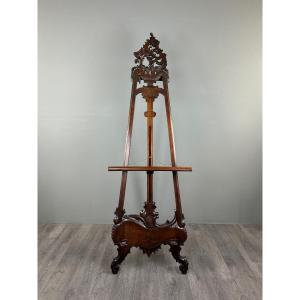 Carved Wooden Display Easel, French Work, Late 19th Century