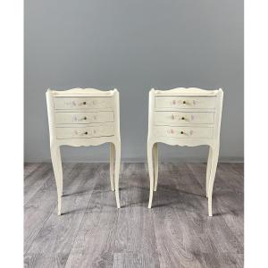 Pair Of Louis XV Style Bedside Tables, 20th Century