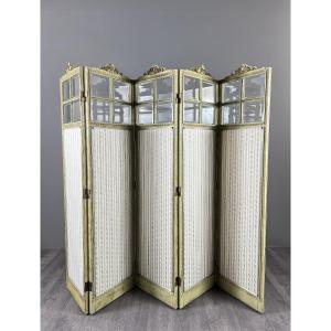 Five-panel Screen In The Louis XVI Style, 19th Century