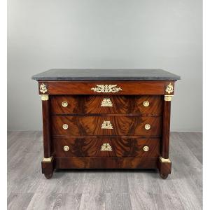 Empire-style Mahogany Chest Of Drawers, 19th Century