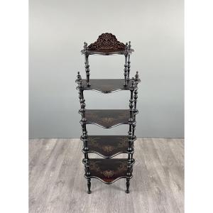 Napoleon III Shelf In Blackened Wood, Late 19th Century