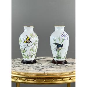 Pair Of Franklin Porcelain Vases, 20th Century