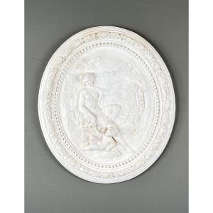 Medallion Relief Wall Panel, Allegorical Scene, 20th Century