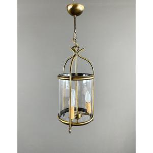 Brass And Glass Lantern, 20th Century