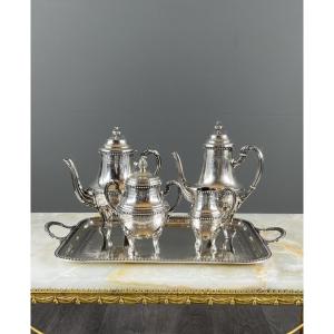 5-piece Silver-plated Tea And Coffee Service With Tray, Late 19th Century