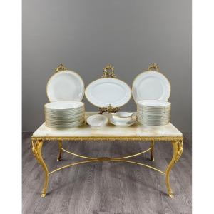 Jammey-seignolles Limoges Porcelain Dinner Service, Montreuil Model, 30 Pieces