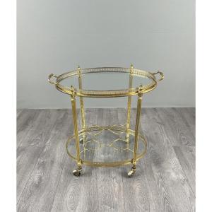 Brass And Glass Trolley Table, 20th Century