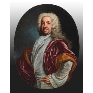 Baroque Portrait Of A Gentleman 18th Century Italian Master By Domenico Parodi