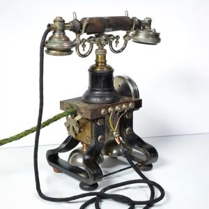 Antique L. M. Ericsson Ac110 Iron Skeleton Telephone Taxen Eiffel Dachshund #3