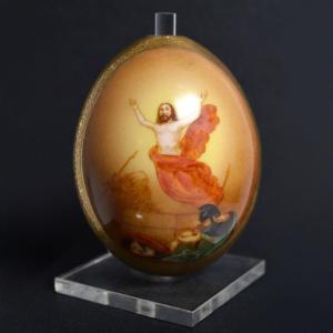 Russian Imperial Porcelain Easter Egg 19th Century Rising Christ