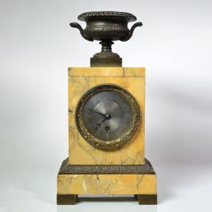 Antique Bronze N Marble Classic Revival Clock By Claude Hemon Early 19th Century