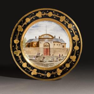 Darte Frères - Table Plate With Topographical Decoration, Consulate And Empire Periods