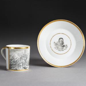 Sèvres And Paris, Circa 1820 - Cup And Saucer Based On Gérard's “the Entry Of Henry IV Into Par
