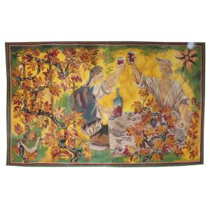 Marc Saint-saëns - The Drinkers - Aubusson Tapestry