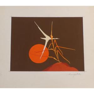 Marc Petit - Wing Of The Wind - Tapestry Project - Gouache