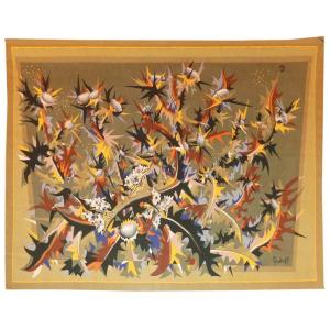 Elie Grekoff - Thistles With White Butterflies - Aubusson Tapestry