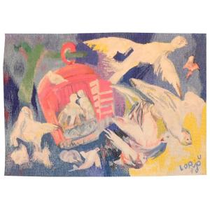 Bernard Lorjou - The Birdcage - Aubusson Tapestry