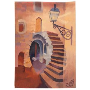 Louis Toffoli - The Old Steps - Aubusson Tapestry