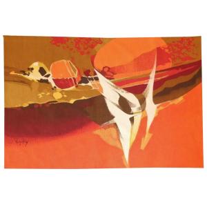 Robert Wogensky - Three White Birds - Aubusson Tapestry