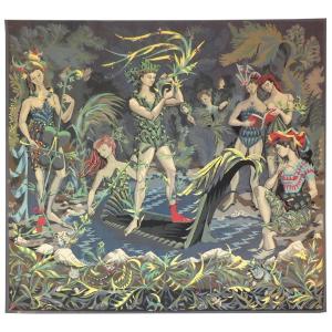 Lucien Coutaud - Orpheus And The Muses - Aubusson Tapestry