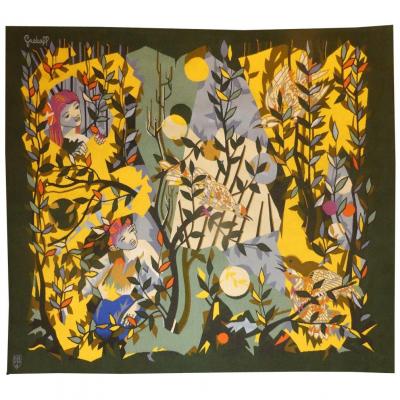 Elie Grekoff - The Little Oiseleur - Aubusson Tapestry