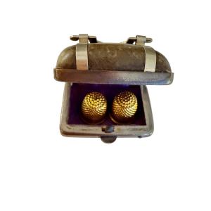 Miniature Case With Two Thimbles, Dolls.