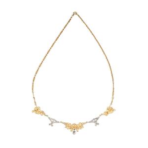 Art Nouveau Necklace In Gold And Diamonds