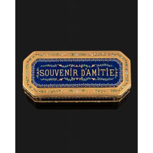 Gold And Enamel Snuffbox From The Late 18th Century Early 19 Th Century