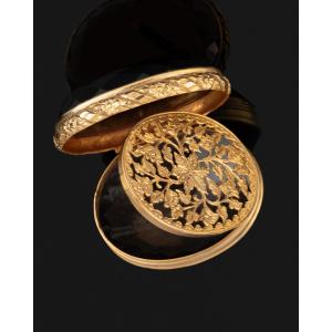 Gold And Smoky Quartz Vinaigrette Scent Bottle