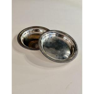 Pair Of Ercuis Silver-plated Metal Bottle Coasters
