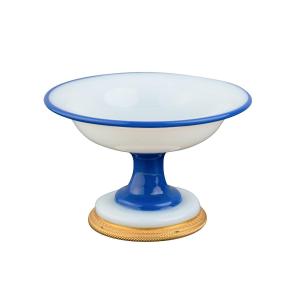 Charles X Cup In Two-colors Opaline Glass And Gilt Bronze.