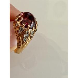 Dome Ring, Tourmaline And Diamonds