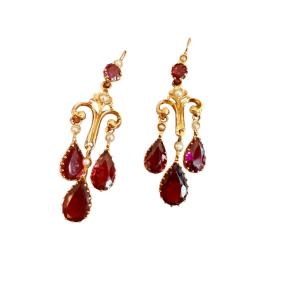 Pair Of Napoleon III Girandole Earrings