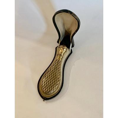 Crystal And Vermeil Salt Flask In Its  Original Case