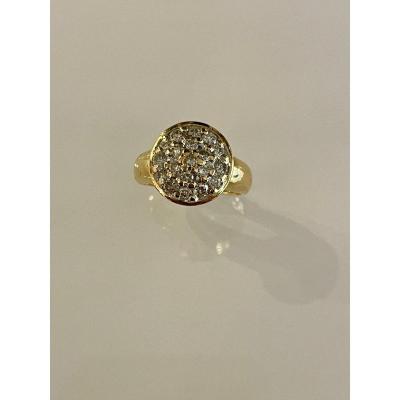 Diamond Paved Ball Ring