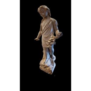 Carrara Marble Child Statue 