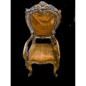 Small 19th Century Italian Gilded Armchair