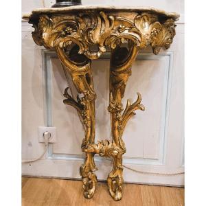 Small 18th-century Gilded Wooden Wall Console