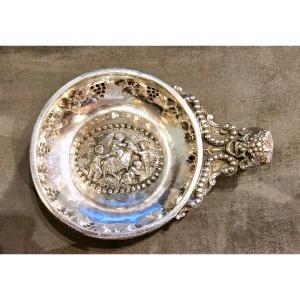 Exceptional Solid Silver Wine Taster, Bacchus And Bacchanalia, Leduc & Co., Circa 1880