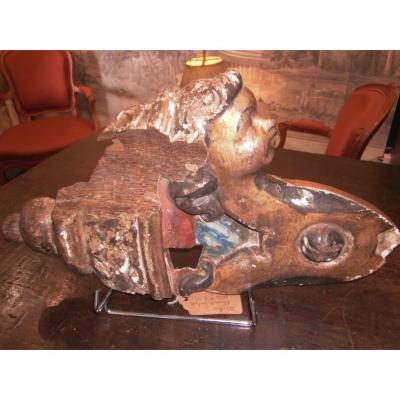 Elémént In Painted And Gilded Wood XVII