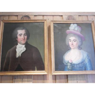 XVIII Pair Of Portraits